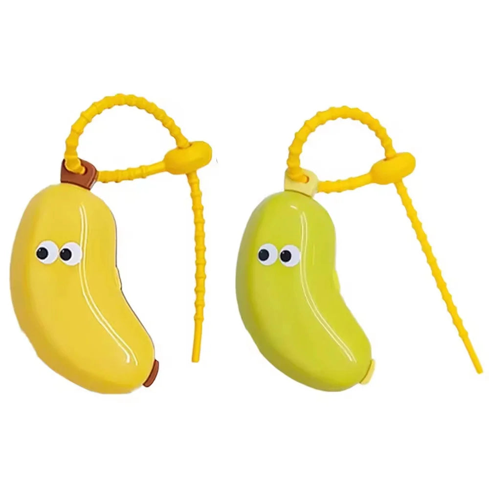Portable Plastic Toothbrush Holder Waterproof Anti-Slip Features Must-Have Travel Hiking Camping Brush Case Cute Banana Design Qme 2pcs Mix