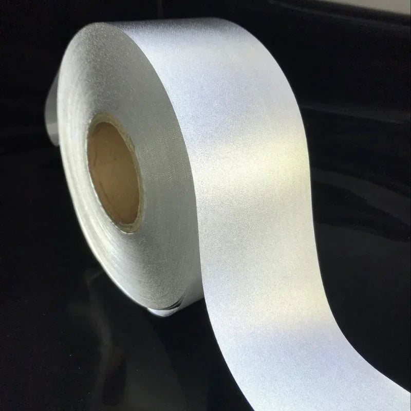 5cm wide DIY Sewing Reflection Strap Warning Safety Use For Garment Vest Bag, Silver Reflective Fabric Qme