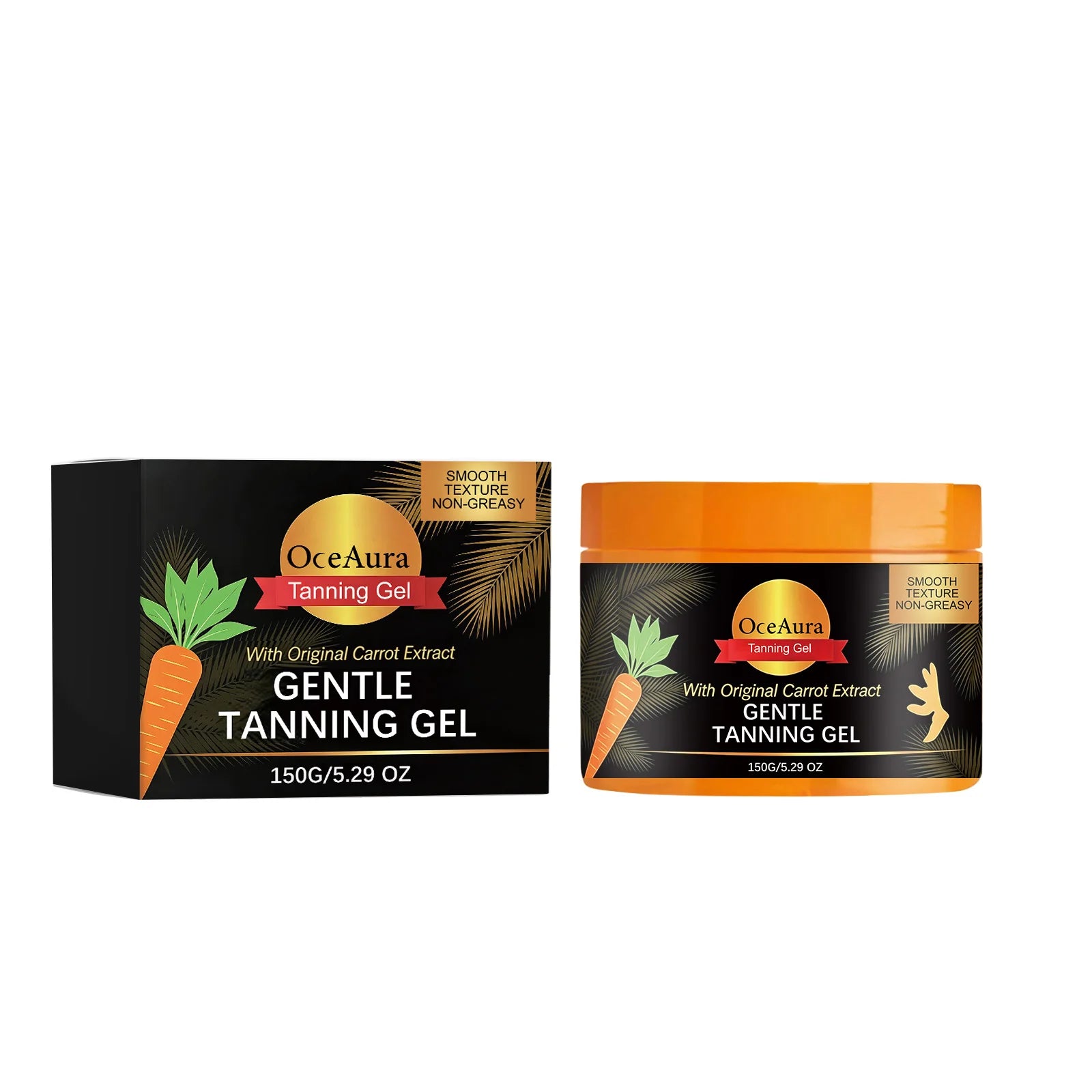 Carroten Gentle Tanning Gel Natural-Looking Sunless Tanner for Body Streak-Free Gradual Tan Hydrating Body Bronzer Non-Greasy Qme 150g Boxed