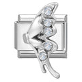 Fashion Love Heart Demon Wing Lovely Cat Elk Bowknot Shiny CZ Italian Links Charm Fit 9mm Stainless Steel Bracelet Making Gifts Qme Style 16