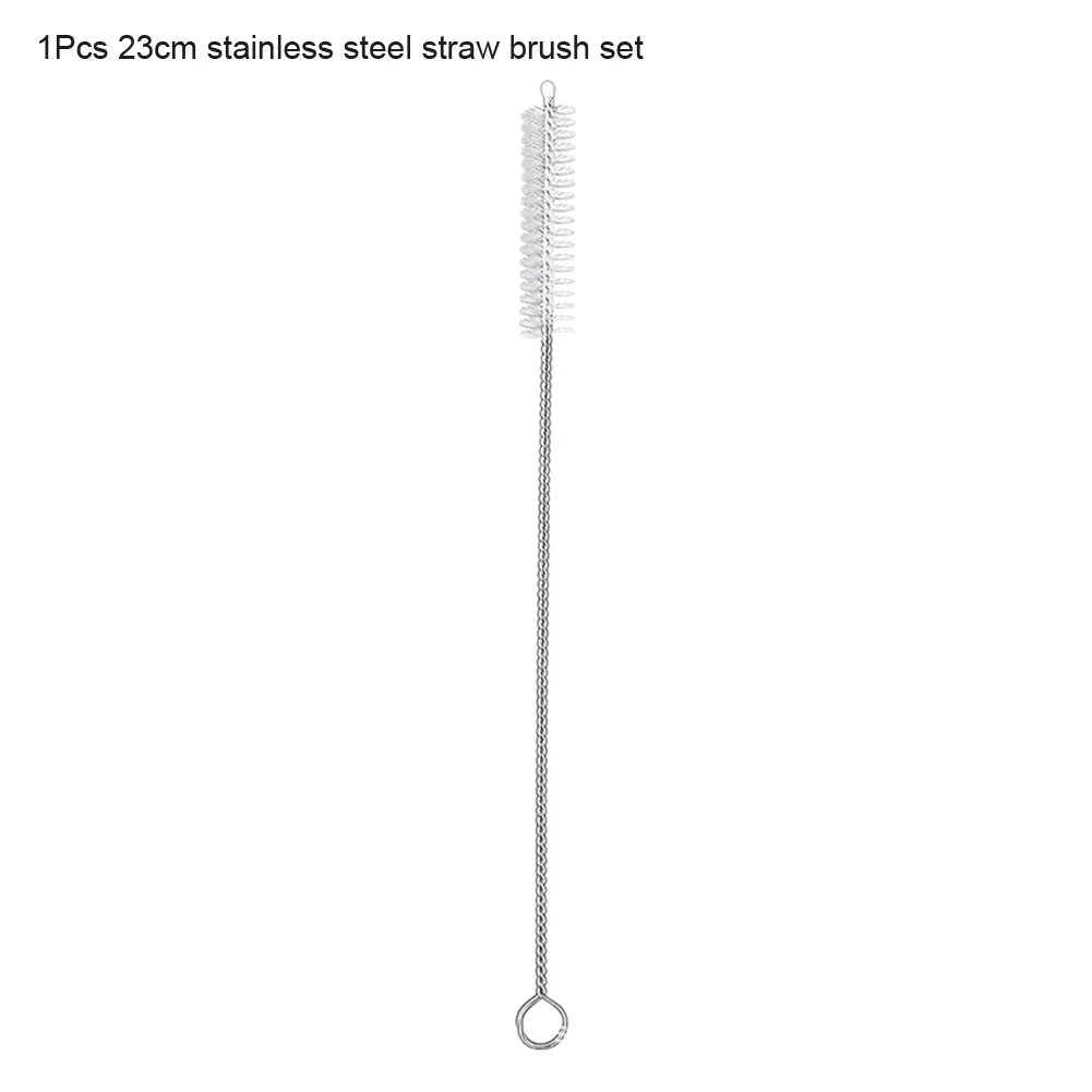 100Pcs Black Drinking Straws with Straw Brush Flexible Plastic Straw Reusable Milkshake Straws for Home Kitchen Qme