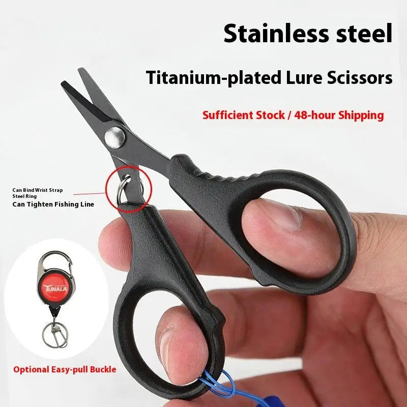 Titanium Coating Stainless Steel Fishing Scissor Plier Cut PE Braid Qme
