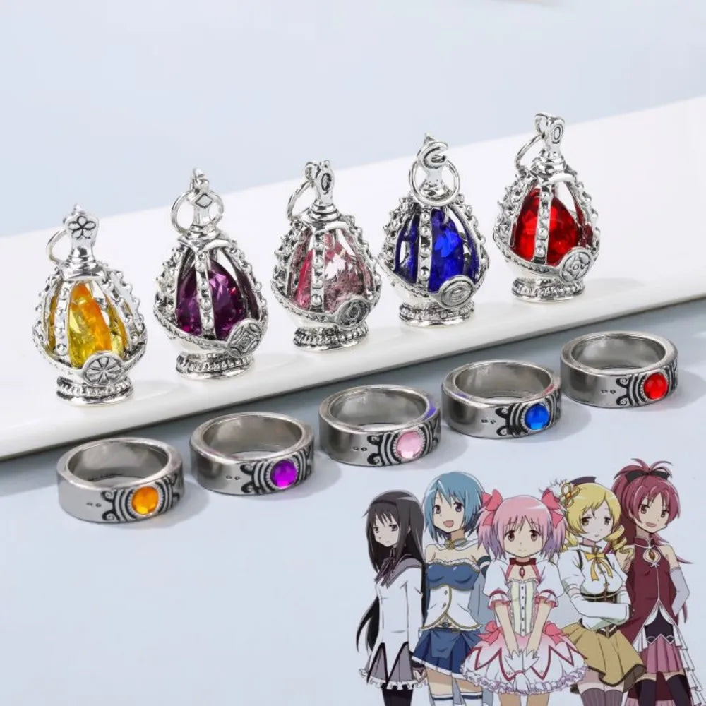 Anime Magic Girl Spiritual Nucleus Alloy Pendant Cosplay Puella Magi Madoka Magica Soul Gem Crystal Necklace Jewelry Accessory Qme