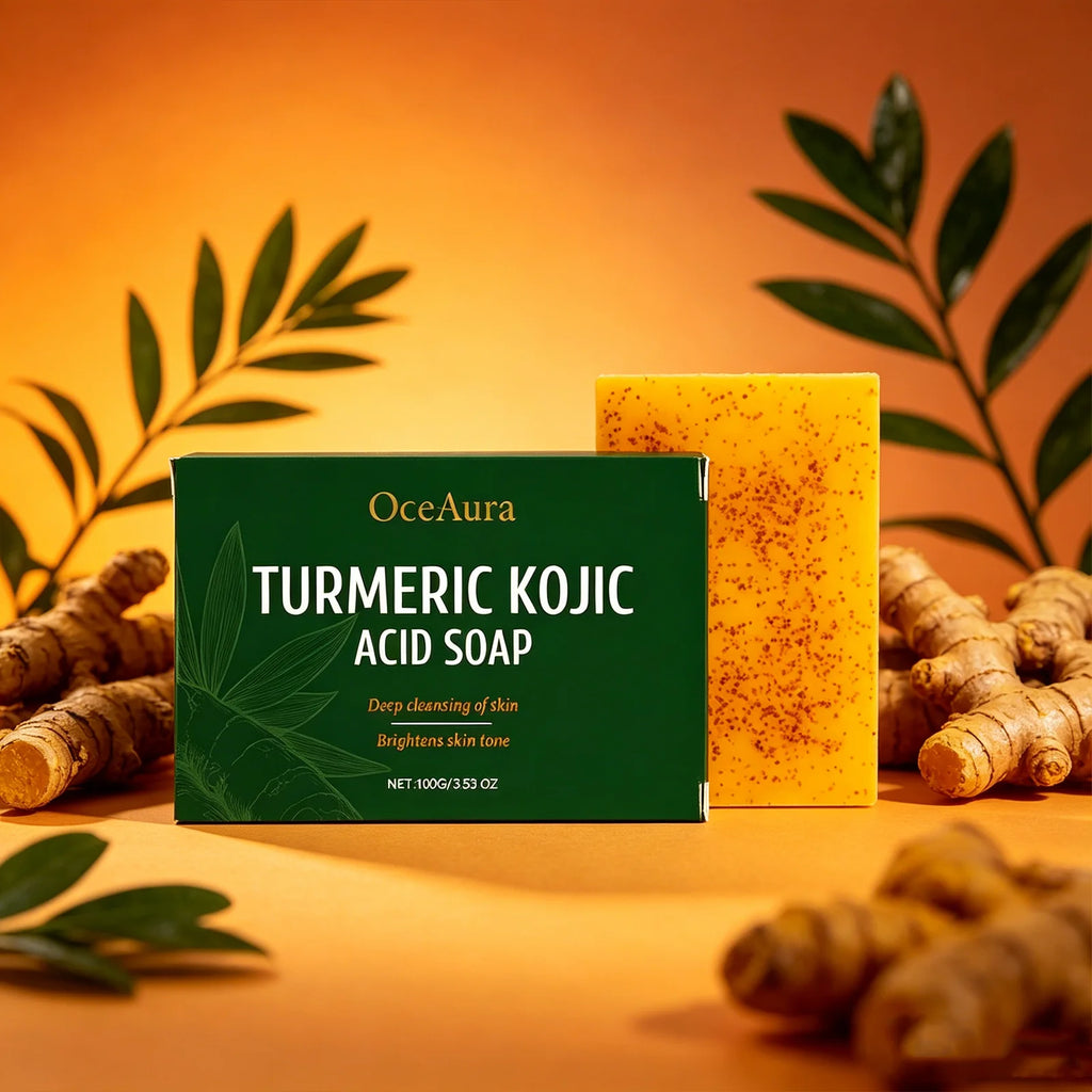 Oceaura Turmeric Kojic Acid Soap Deep Cleansing Skin Brightening Qme