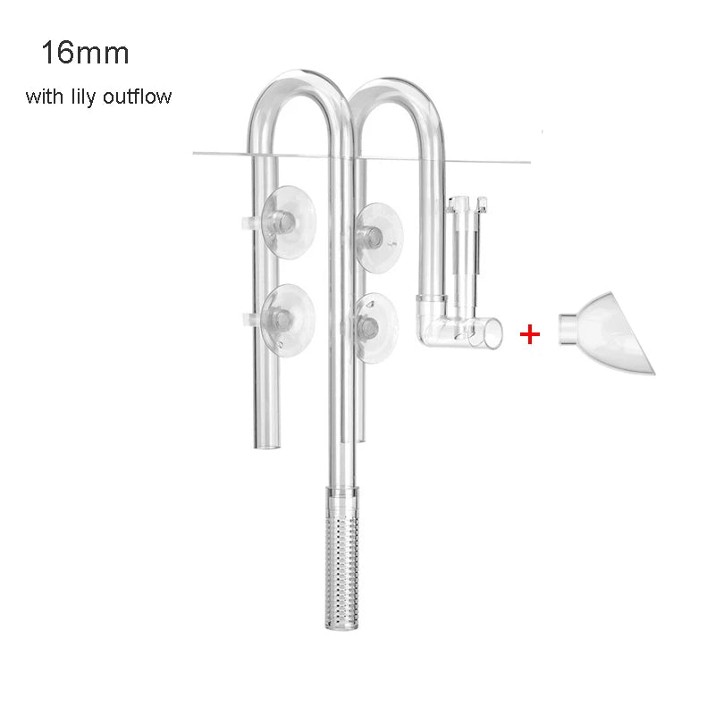AQUAPRO Plastic Inflow Outflow Inlet Outlet Skimmer Lily Aquarium Accessories Tank Pipe Fish Water Filtro Fishbowl Akvarium Qme white 16 lily