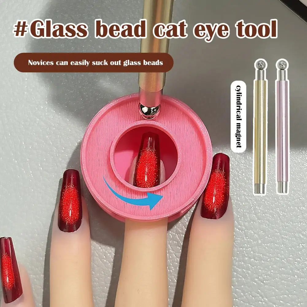 Double Head Cylindrical Nail Magnet Stick Cat Eye Auxiliary Device Quick Suction Cat Eye Nail Magnet Manicure Tool For Nail Art Qme