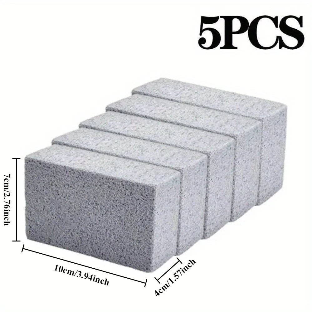 5 BBQ Cleaning Brick Small Grey Grill Plate Tool Grease Pumice Stone Qme 5pcs