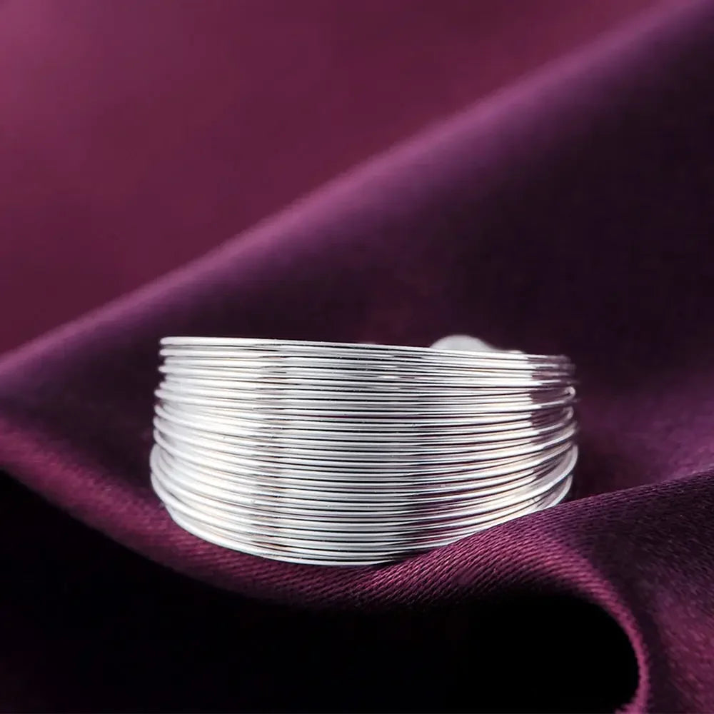 925 Sterling Silver Multi-line Rings For Women adjustable Fashion Wedding Engagement Party Gifts Charm Jewelry high quality Qme