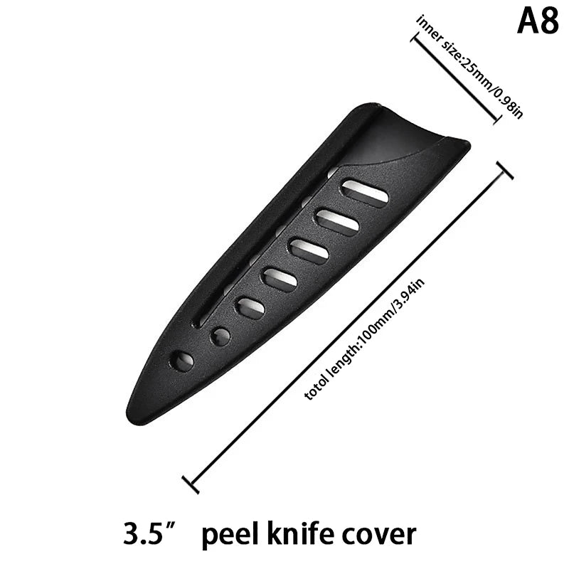 Kitchen Knife Sheath Black Plastic Knife Covers Knife Blade Protector Cover Edge Guards Case Boning Fruit Bread Chef Knife Tool. Qme A8