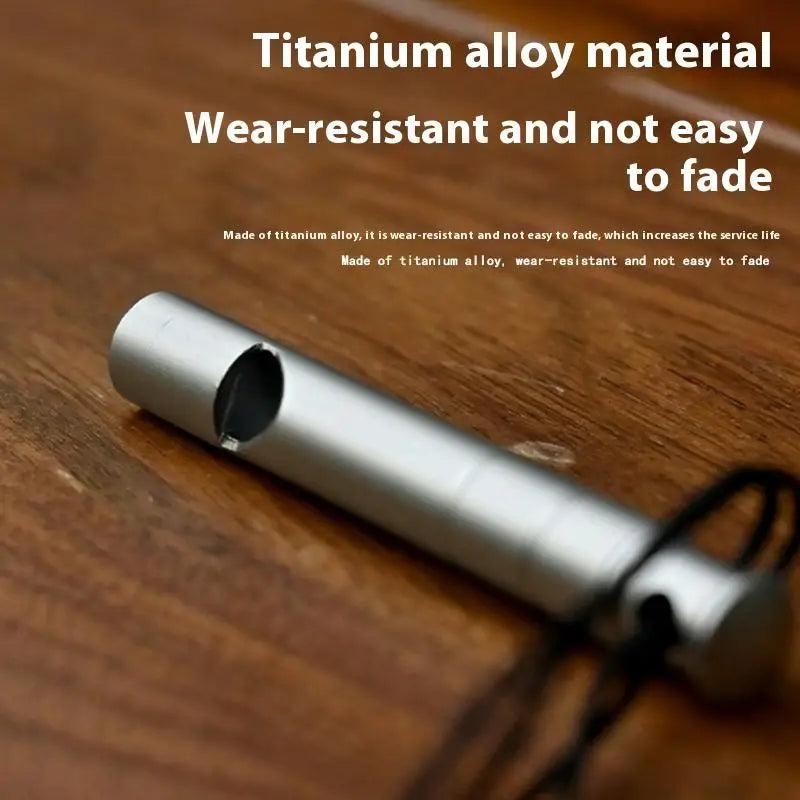 Outdoor Survival Safety Whistle Titanium Alloy Emergency Cord Camping Qme