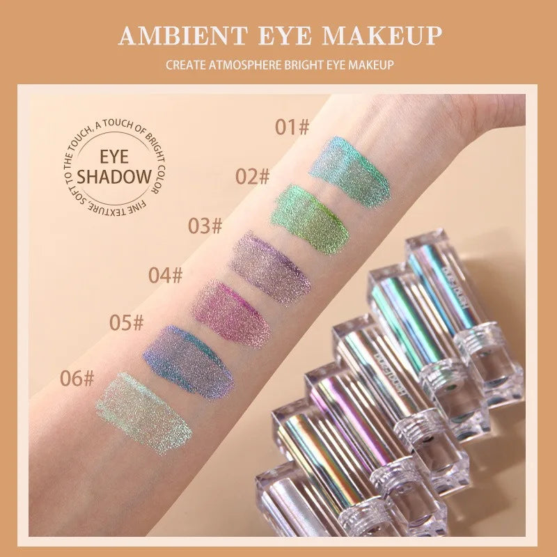 Flash Liquid Eyeliner Durable Shiny Waterproof Colored Liquid Eyeliner Eyeshadow Metallic Pearlescent Chameleon Eyeliner Makeup Qme