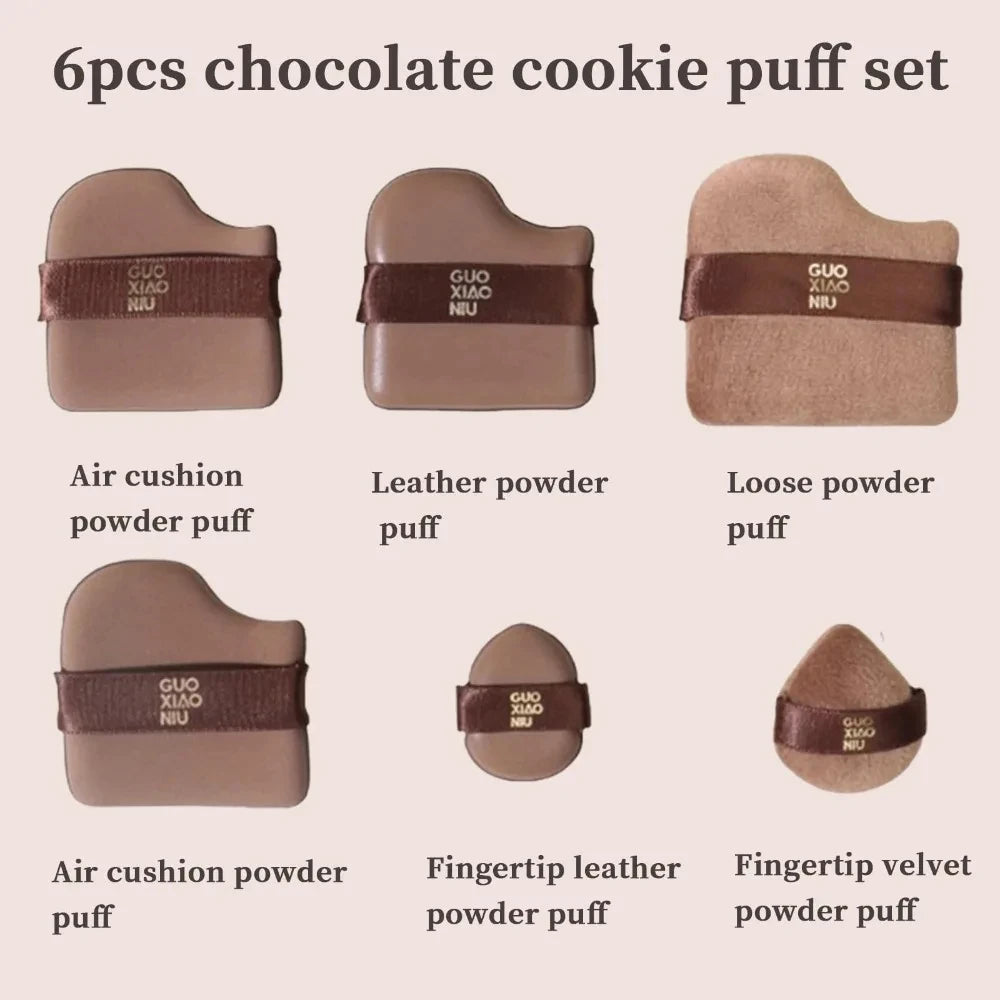 6 Piece/Pack Mini Finger Powder Puff Makeup Powder Puff Loose Super Soft Makeup Blender Puff Air Cushion Foundation Sponge Tool Qme