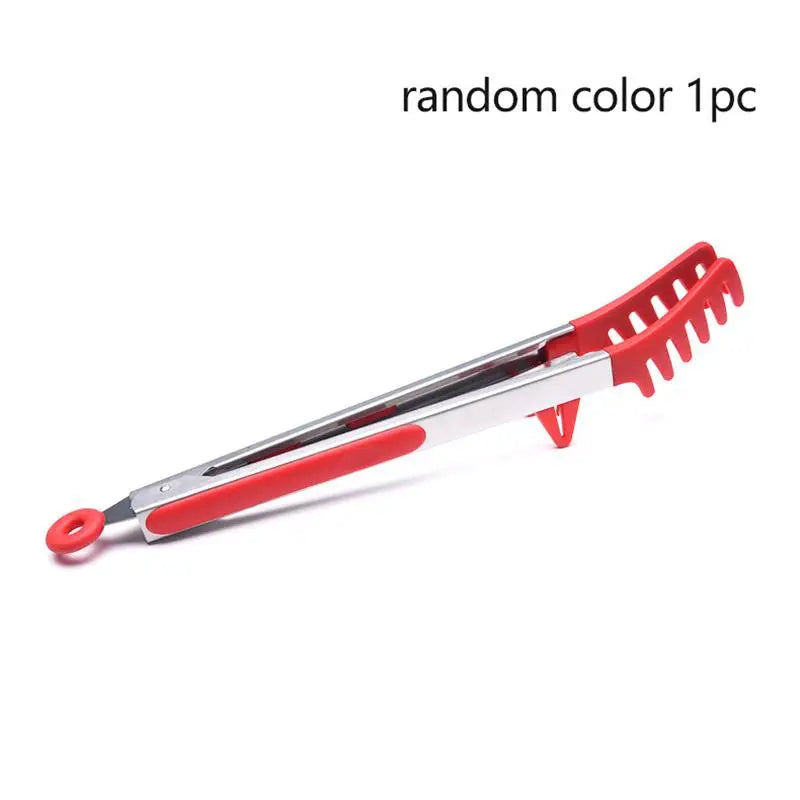 Temperature Resistant Nylon Stainless Steel Food Clip Outdoor BBQ Qme A3