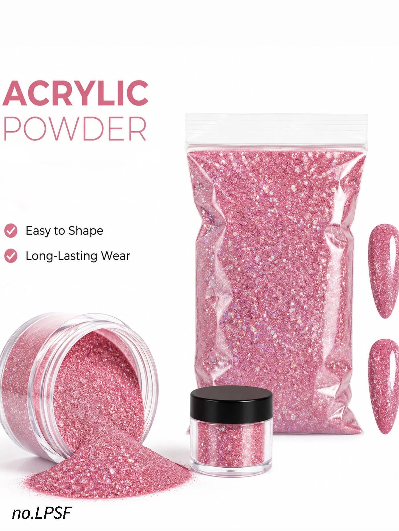 Acrylic Powder Nail Polish System Clear White DI Qme Light-colored