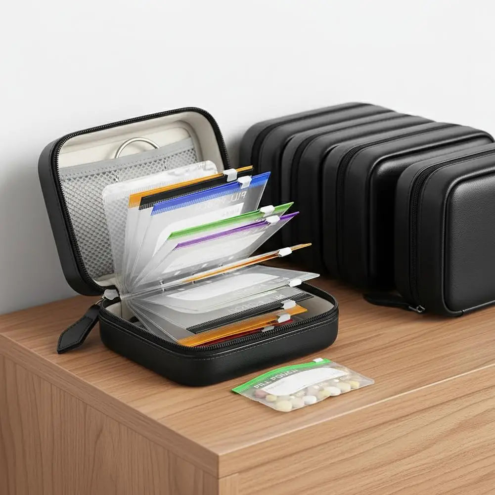 Waterproof Pill Pouches Organizer Binder Case Color-coded Reusable Qme
