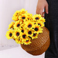 Sunflower 7-Head Artificial Sunflower Bouquet, Bouquet, Wedding Home Decoration And Artificial Flowers Qme Default Title