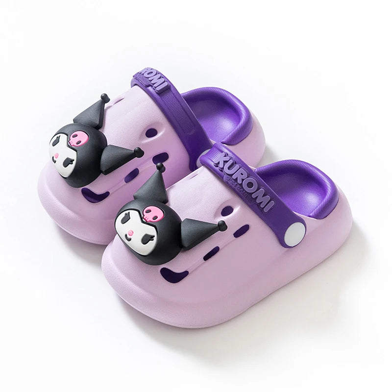 Hello Kitty Kuromi Cartoon Slippers Non-Slip House Slippers Two-Tone Slip-On Sandals House Slippers Qme