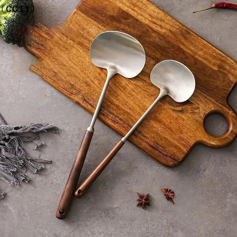 CC11Stainless Steel Spatula Non Slip Mushhead Cooking Shovel Long Qme