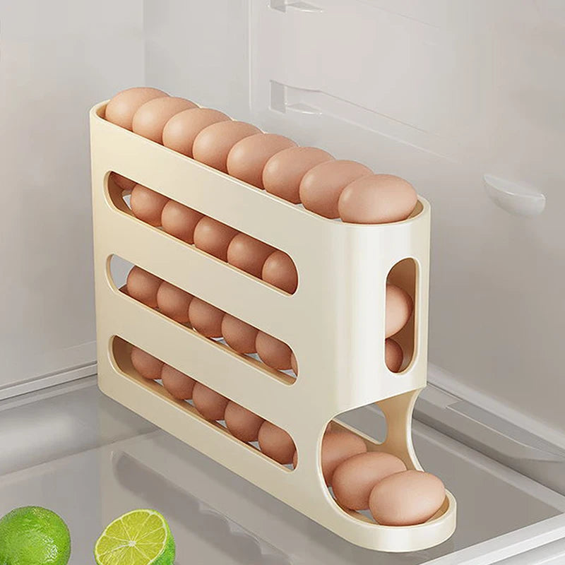 Kitchen Dedicated Roll Off Egg Storage Rack Refrigerator Box Qme yellow