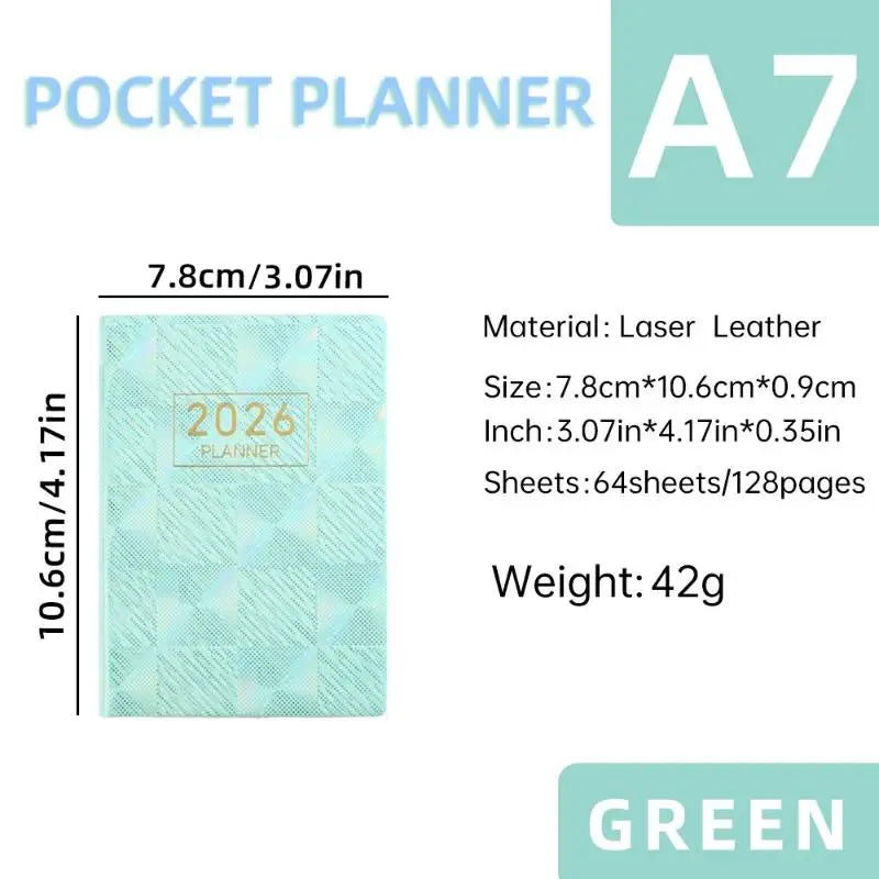 2026 Mini Pocket Planner Calendar Do List Daily Task Checklist Home Qme A4