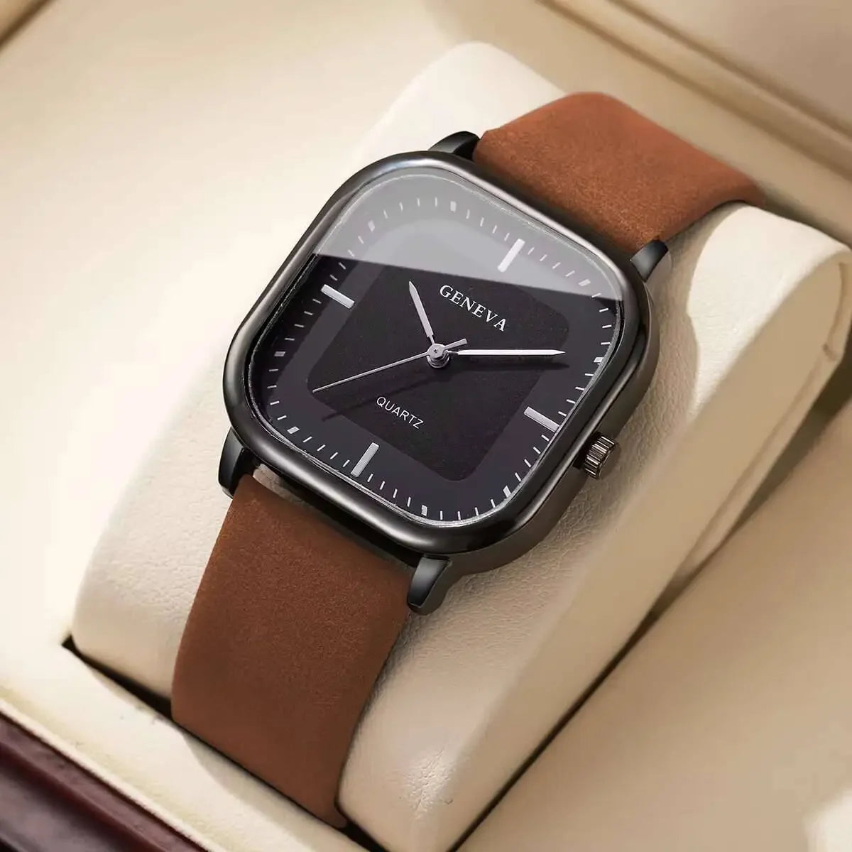 2026 2026 New Simple Belt Style Square Men's Watch Men's Watch Quartz Watch Qme