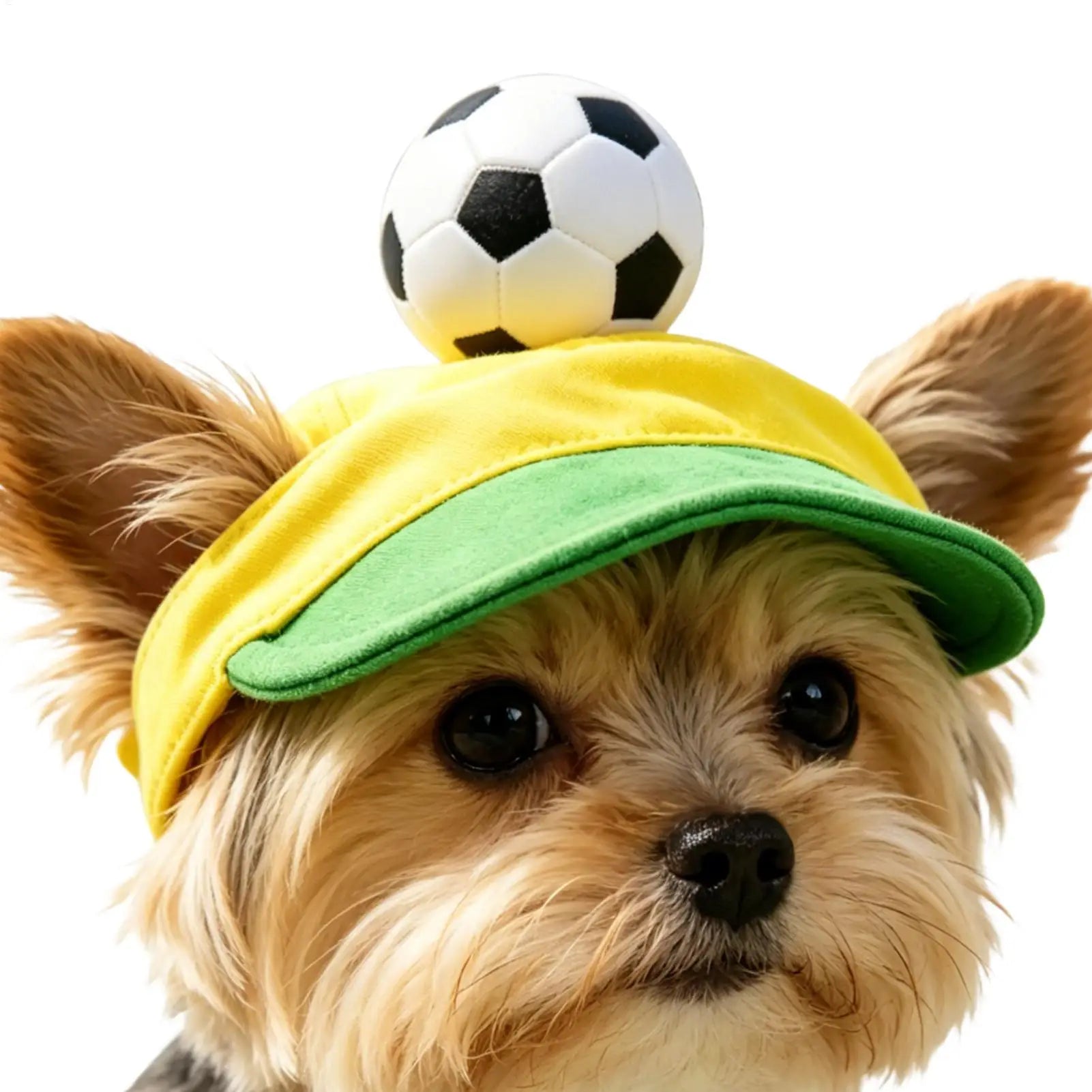 Cat Sun Hat Soccer Design Breathable Cat Visor With Ear Holes Small Dog Hat For Summer Outdoor Beach Park Hiking Walking Party Qme