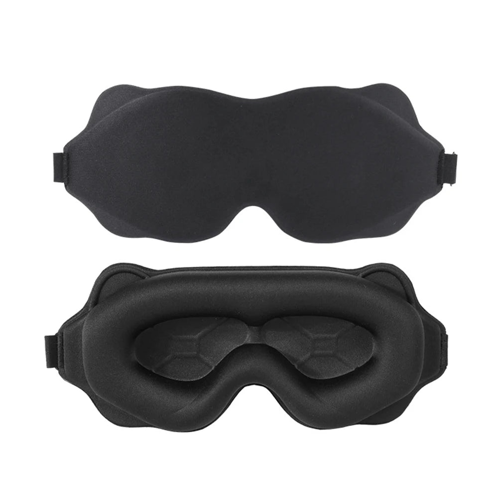 3D Sleeping Mask Block Out Light Sleep Eyes Soft Aid Eye Travel Qme black