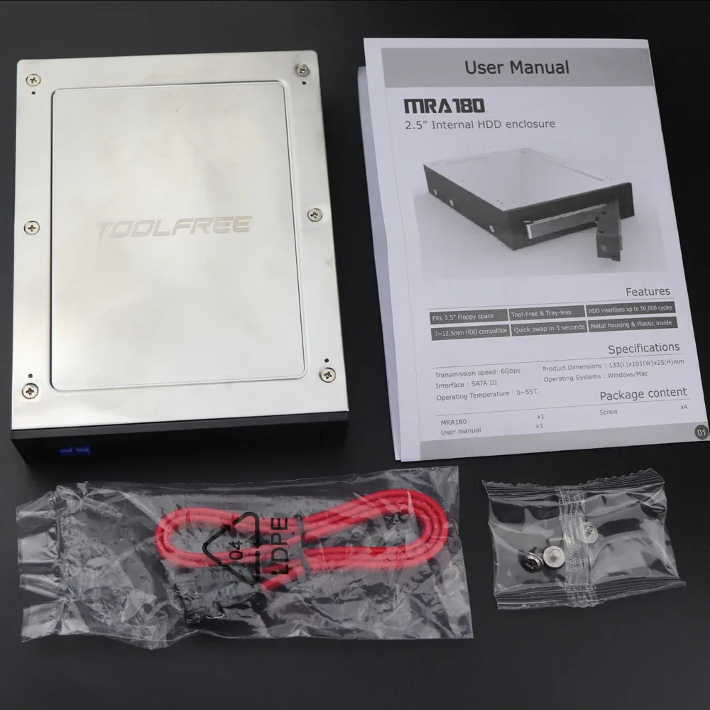 1pcsMRA180 2.5-inch SATA 6.0Gbps floppy drive slot extraction box, hard drive enclosure, hard drive rack expansion bracket Qme