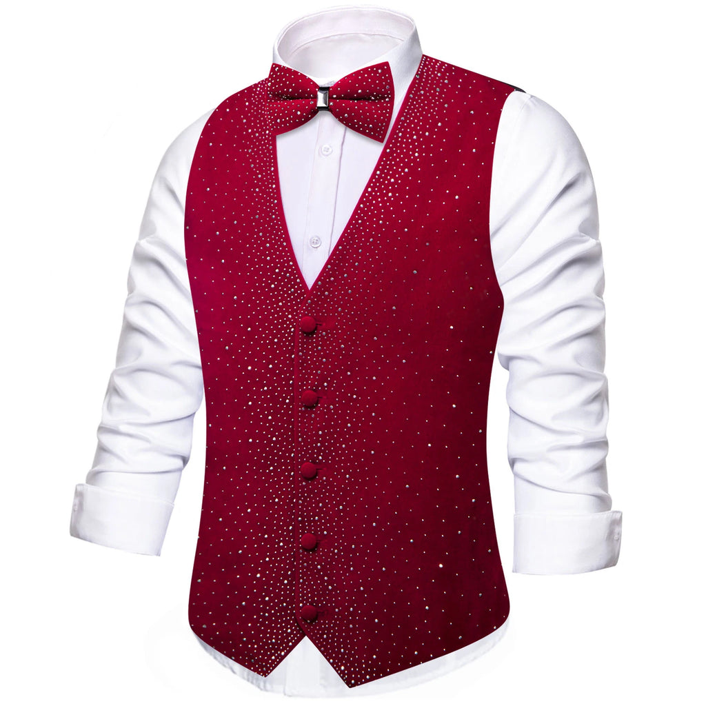 Men's Sparkly Glitter Vest Matching Bow Tie Multi Options Parties Qme