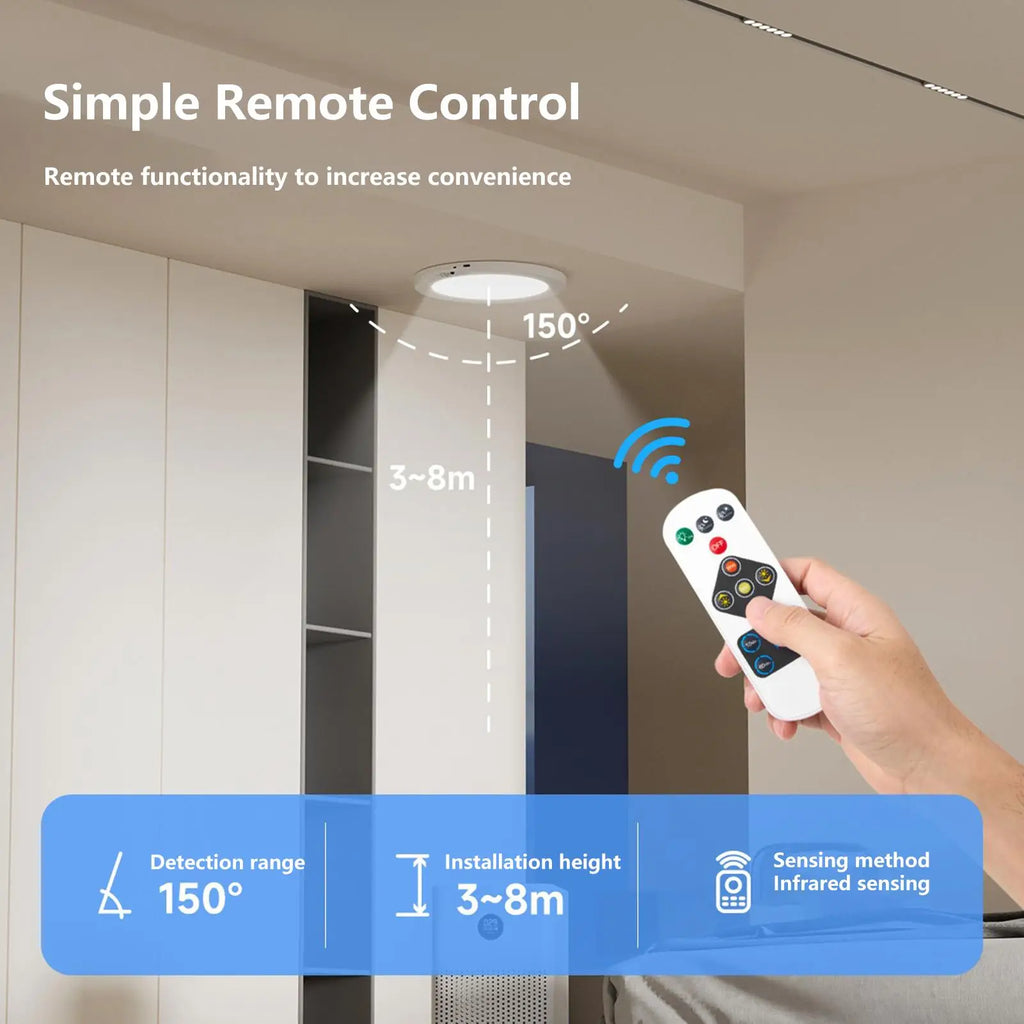 Motion Sensor Closet Light Magnetic 3-Color Battery Operated Ceiling Qme