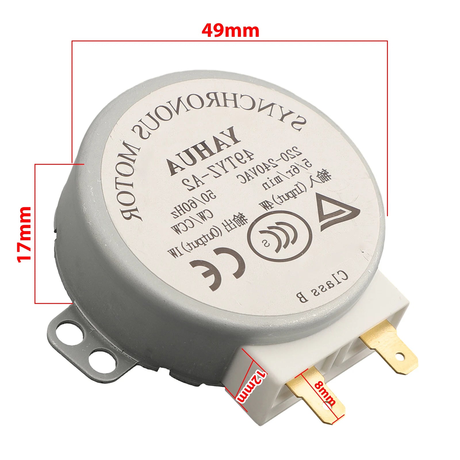 Microwave Turntable Backup Motor Compatible With1PC Microwave Turntable Backup Motor Compatible With AAC 220-240V Models 5-6 Rpm Qme