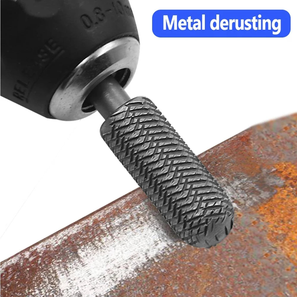 5Pcs 6mm Shank Electric Rotary File Burr Set Textured Steel Files For Soft Metal Grinding Polishing Power Tool Accessories Qme