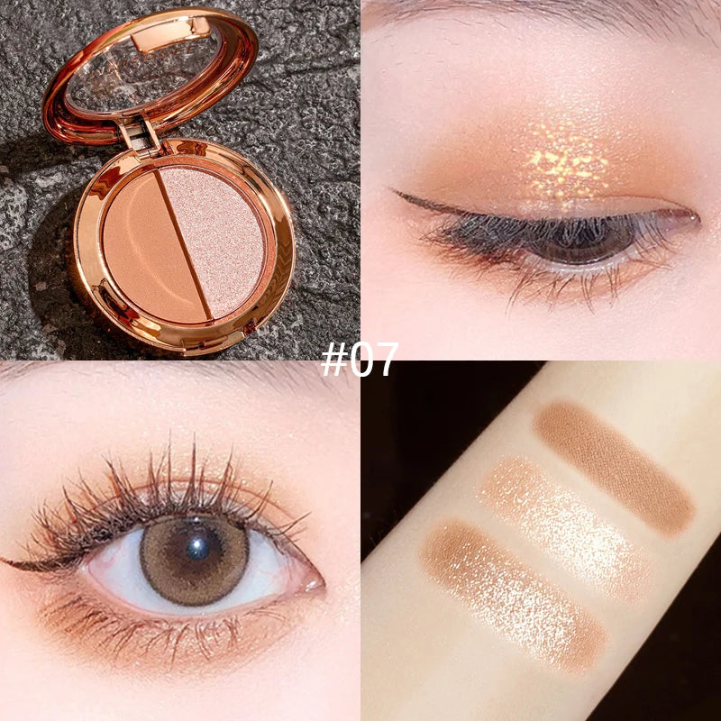 Two Eye Shadow Palette Waterproof Sweat Proof Energetic Glitter Qme 07