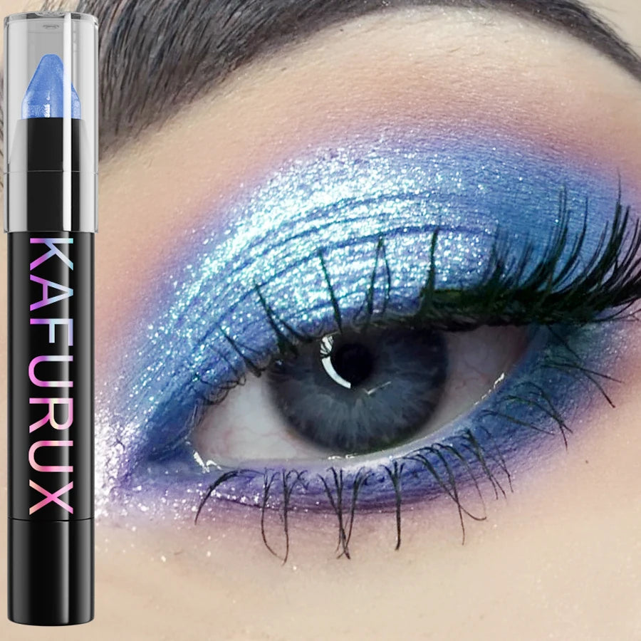 25 Colors Glitter Eyeshadow Eyeliner Pencil Waterproof Pearlescent Qme 14