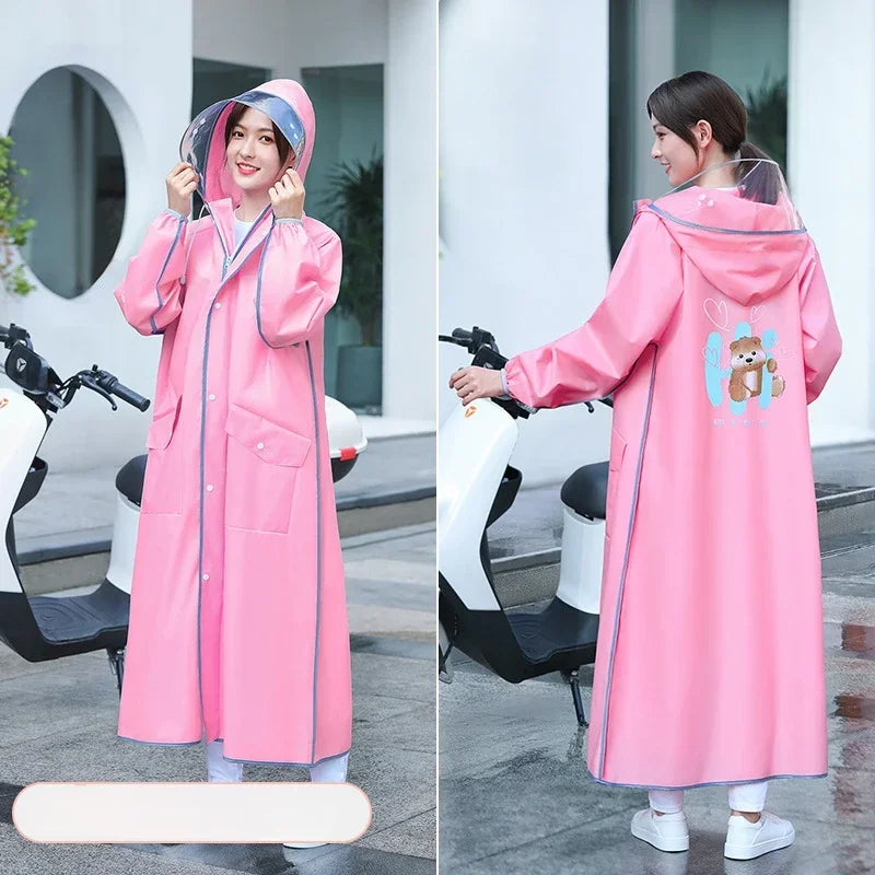 Full body rain proof high - grade single person raincoat for electric vehicles and motorcycles, fashionable raincoat Qme