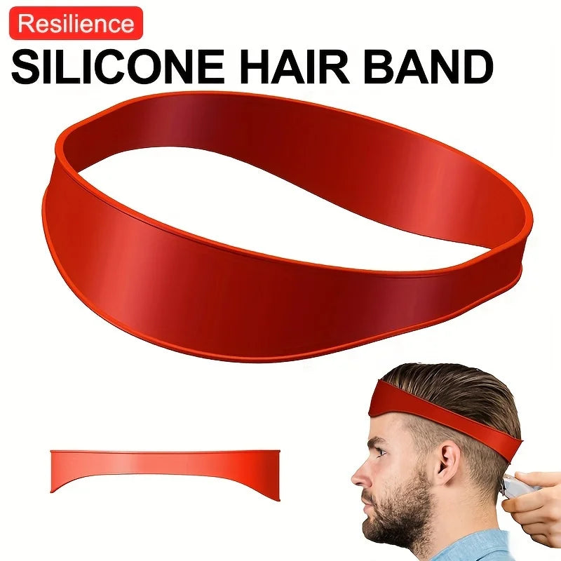 Adjustable Curved Fade Haircut Guide Band - Silicone Neckline Shaving Template for DIY Home Haircuts & Travel Use ﻿ Qme