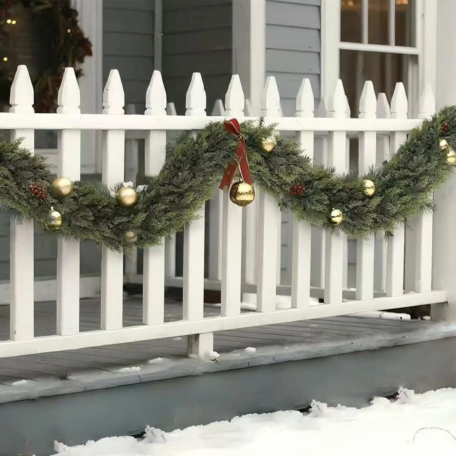 Christmas Garlands Artificial Green Pine Decoration Garland Fireplace Qme
