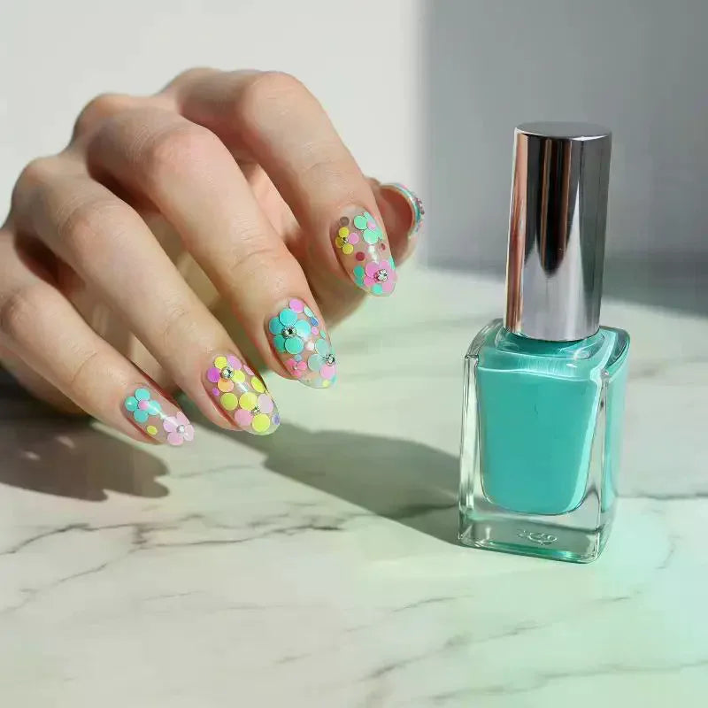 Vibrant 12 Grids Circular Nail Glitter Colorful Flowers DIY Projects Qme