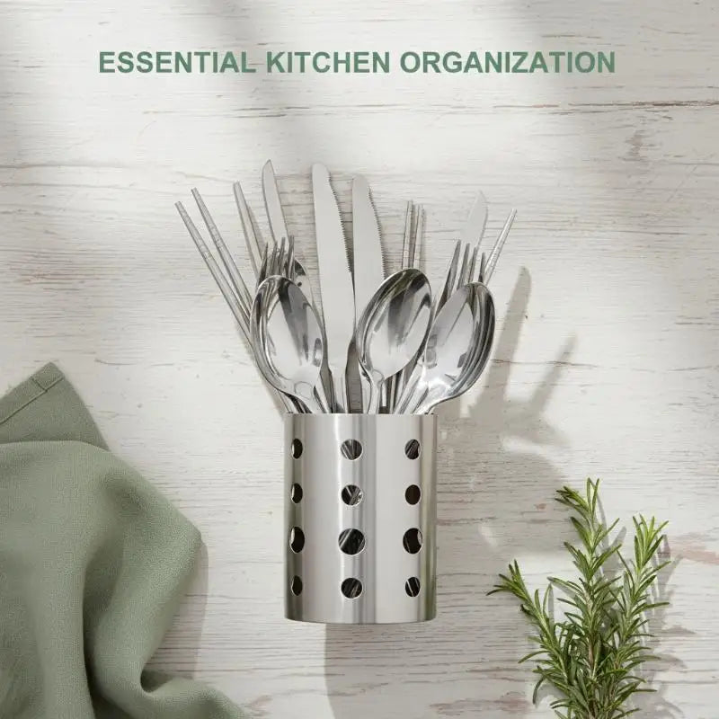 Stainless Steel Cutlery Holder Chopstick Storage Organizer Container Qme