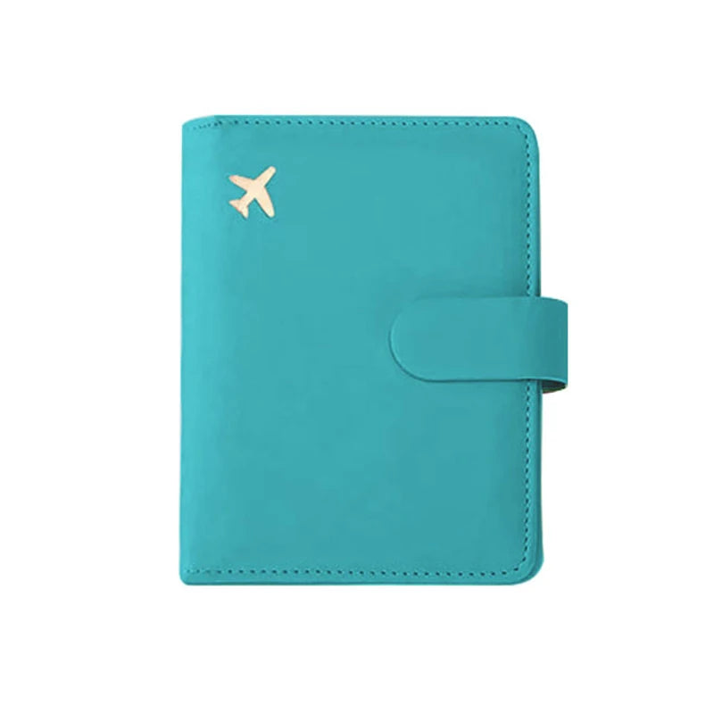 Multifunctional Passport Storage Bag Wallet Multi-layer Card Leather Protective Cover Portable Document Passport Storage Clip Qme Blue