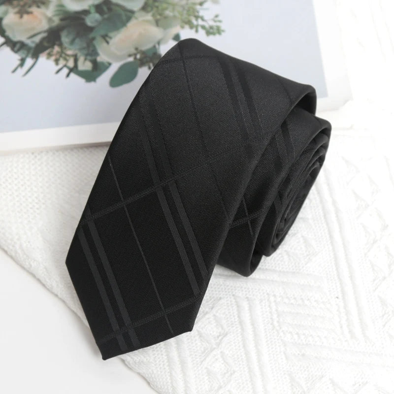 Black Stripe Tie Cufflink Cravat Bowtie Set Wedding Ties Gifts for Men Handky Elegant Necktie for Designer Business Accessories Qme T-1