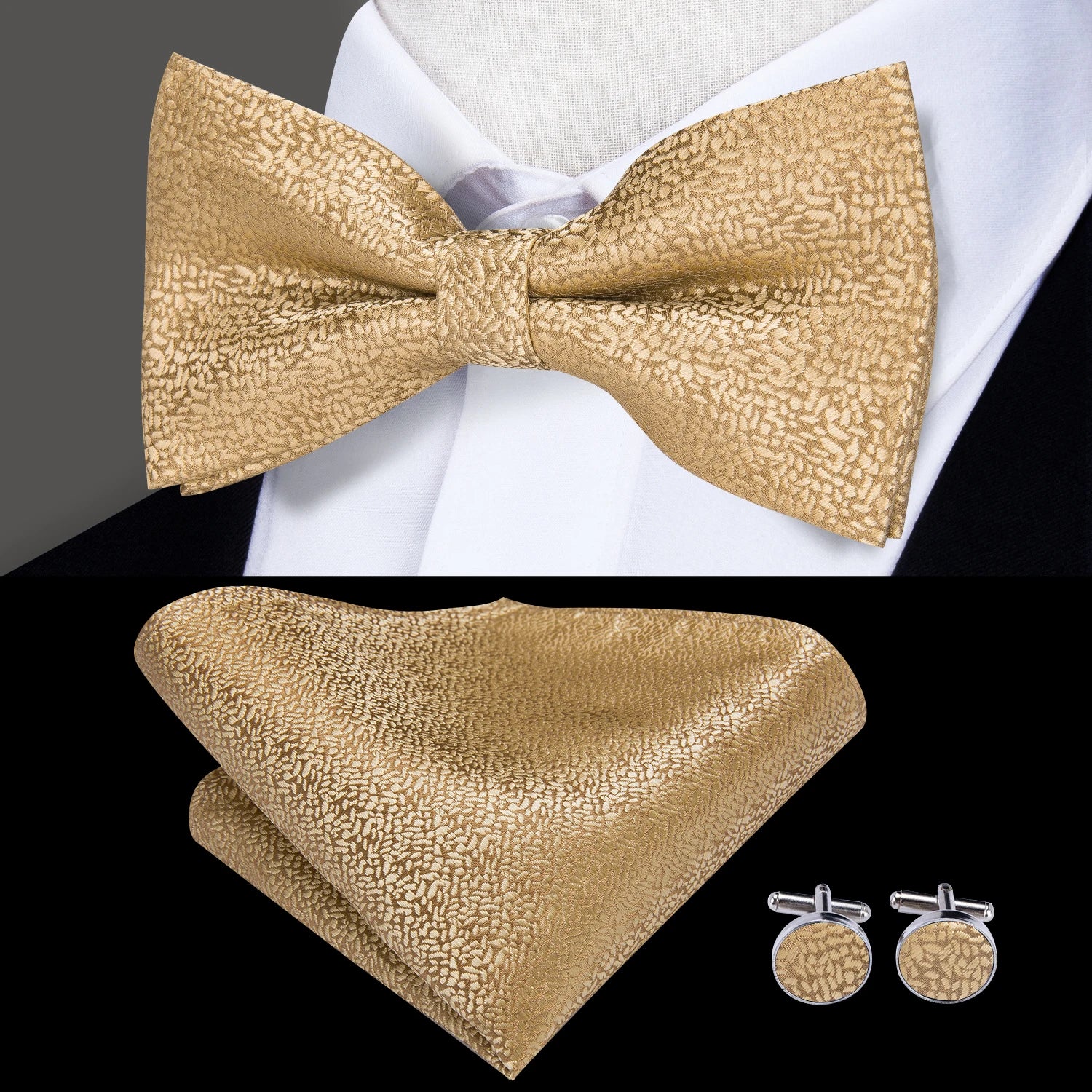 Hi-tie Classic Bow Ties Men Silk Butterfly Pre-tied Male Bowtie