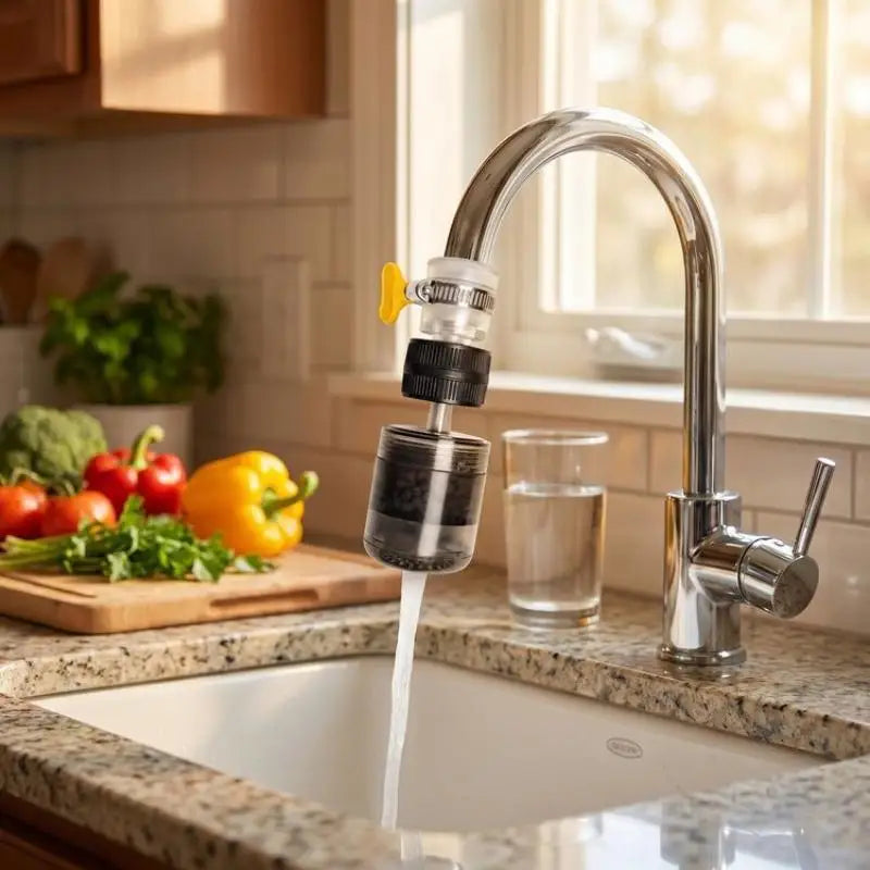 Titanium Faucet Water Filter Efficient Impurity Removal Quick Qme