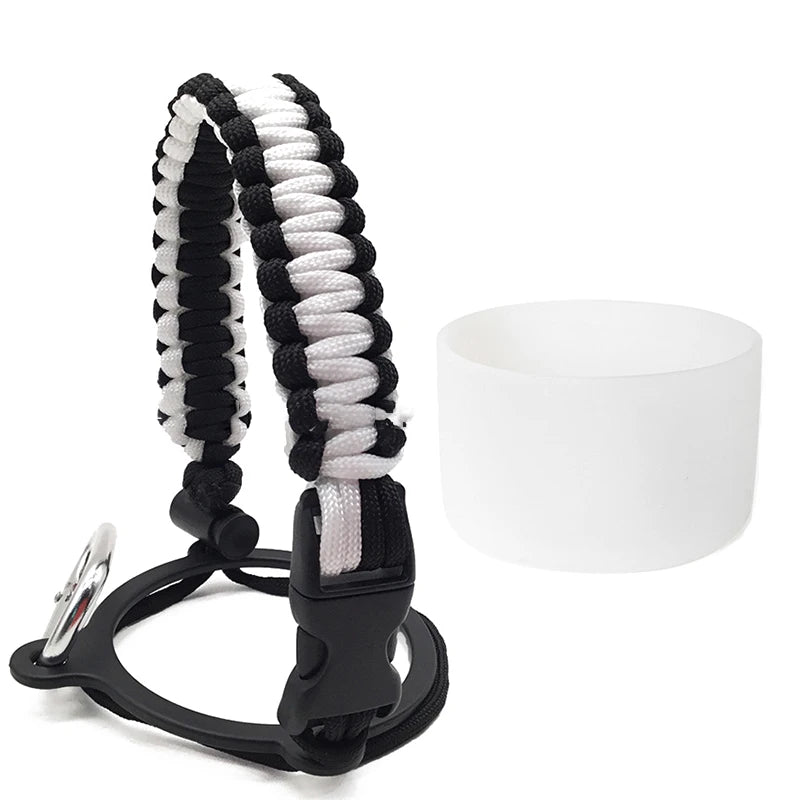 Silicone Non-slip Base Cover Paracord Hand-woven Water Cup Carrying Qme