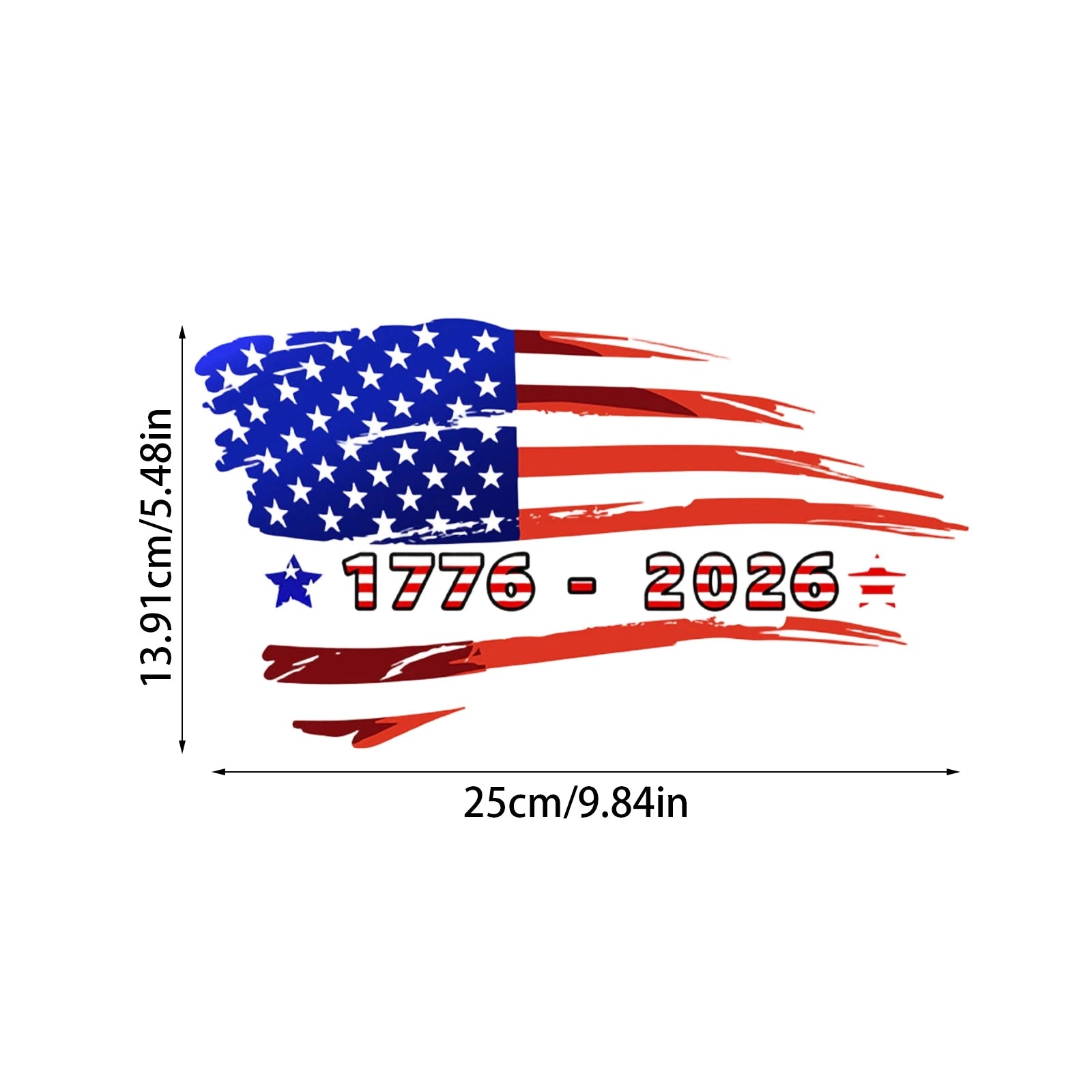 0 YeUSA Independence Day 250th Anniversary Flag Background Car Decals (1776-2026) Holiday Party Decorative Home Flat Stickers Qme