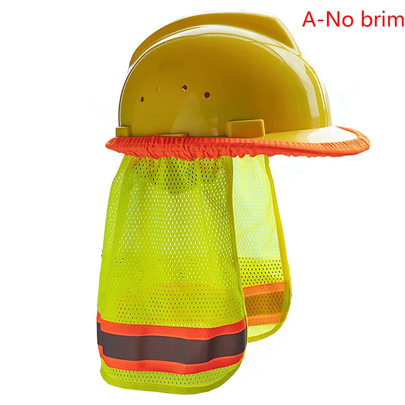 Summer Sun Shade Safety Hard Hat Neck Shield Helmets Reflective Brim Qme A