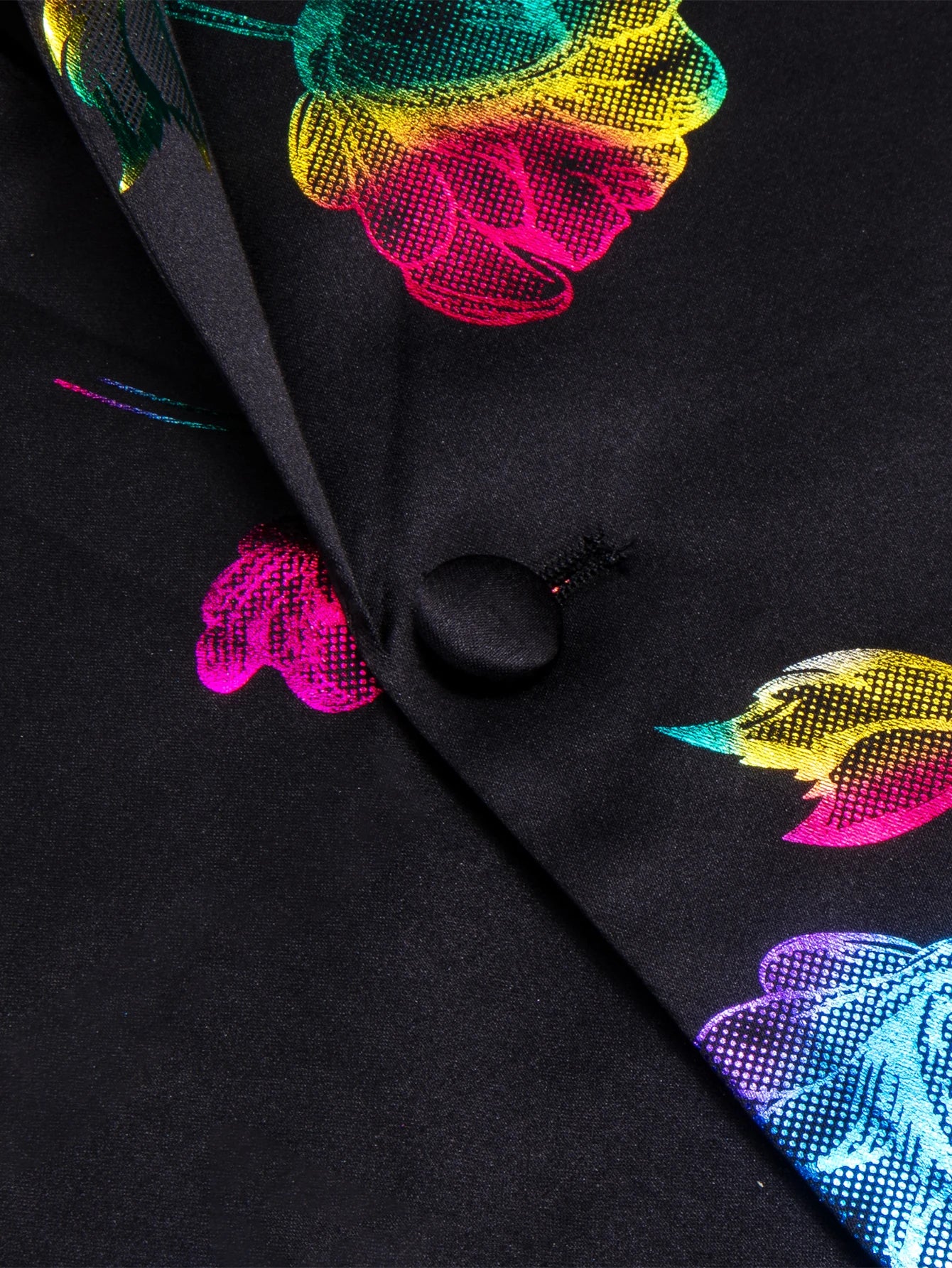 Vintage Mens Multicolor Floral Shawl Lapel Blazer Jacquard Tuxedo Jacket Casual Suit Coat for Wedding Prom Groom Party Nightclub Qme