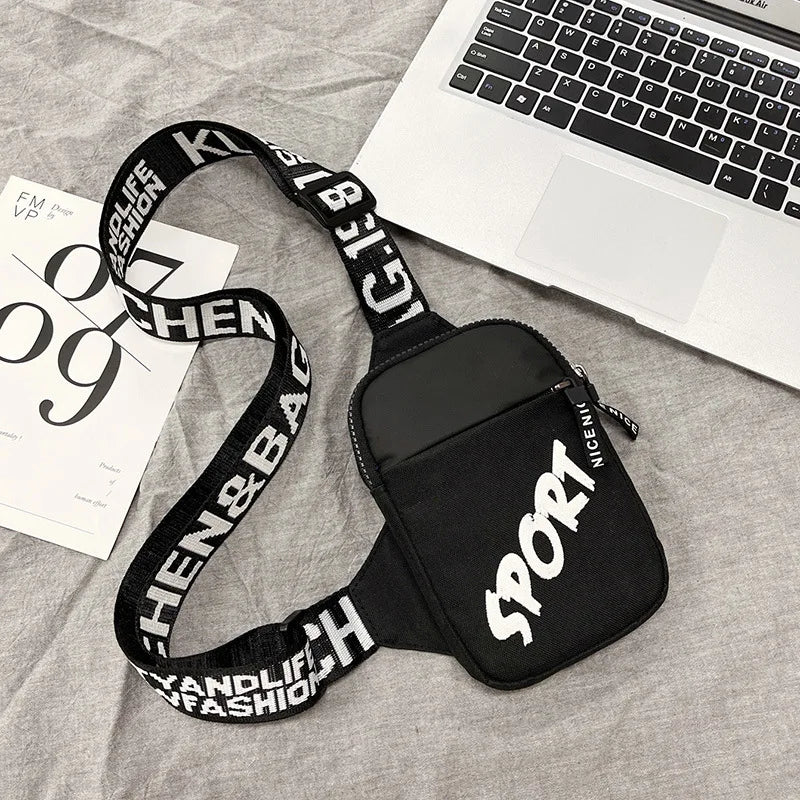 Man's Messenger Bag Men's Shoulder Bag INS Trend Small Backpack Mobile Phone Square Bag Crossbody Bags Organizer Bag Qme D