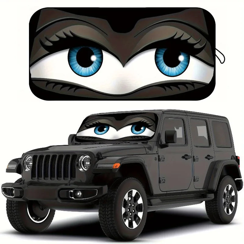 Cartoon Folding Car Sunshade Windshield Protector UV Heat Protection Qme