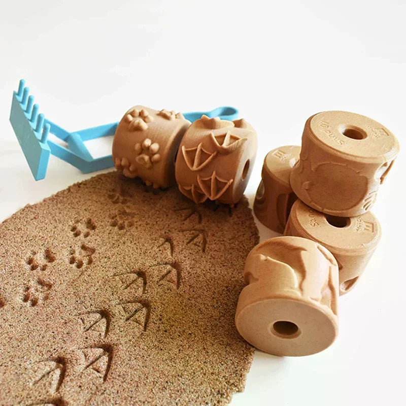 Sand Texture Rollers Footprint Shell Pattern DIY Art Stamp Perfect For Sand Play And Sensory Activities Clay Texture Rollers Qme